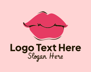 Pink Lips Makeup Logo