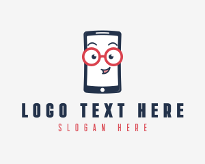 Eyeglasses - Nerd Phone Gadget logo design