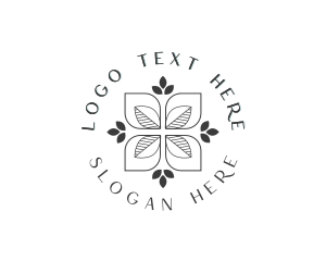 Cosmetics - Organic Leaf Floral logo design