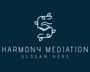 Mediation - Professional Vine Handshake Letter S logo design