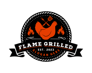 Grilled - Roasted Chicken Grill logo design