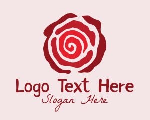 Handpaint - Red Rose Doodle logo design
