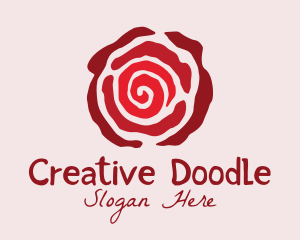 Doodle - Red Rose Doodle logo design