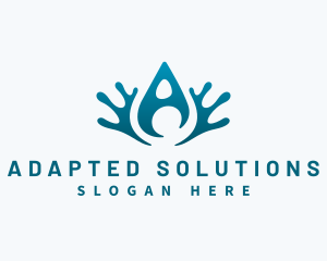 Liquid Drop Letter A logo design