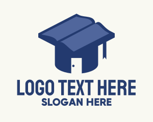 Online Class - Book Graduation Cap logo design