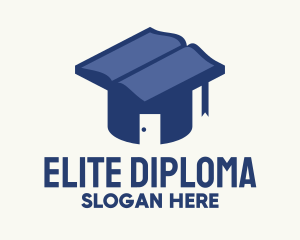 Diploma - Book Graduation Cap logo design