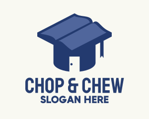 Hat - Book Graduation Cap logo design