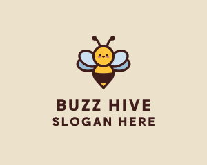 Baby Bee Cartoon logo design