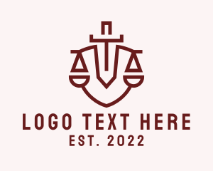 Law Enforcement - Sword Justice Shield Scale logo design