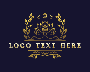 Vintage - Lotus Luxury Wreath logo design