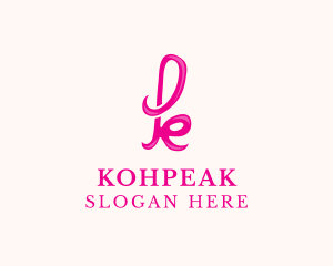 Fancy Pink Letter K logo design