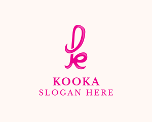 Fancy Pink Letter K logo design