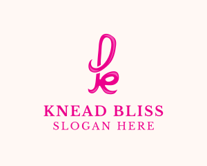 Fancy Pink Letter K logo design