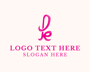 Beauty Shop - Fancy Pink Letter K logo design