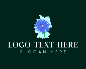 Map - Germany Botanical Flower logo design