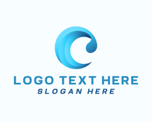 Liquid - Ocean Wave Letter C logo design