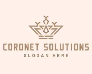 Coronet - Expensive Geometric Crown logo design