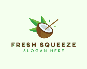 Juice - Organic Coconut Juice logo design