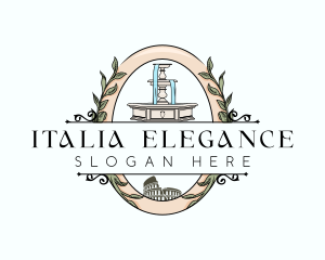 Italy - Piazza Fountain Attraction logo design