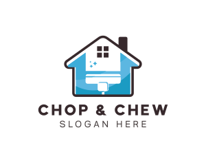 Cleaning House Housekeeping Logo