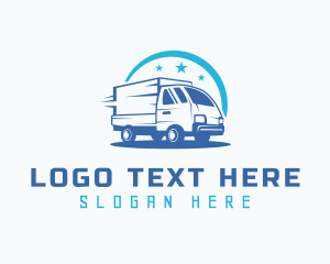 Freight - Blue Truck Transportation logo design