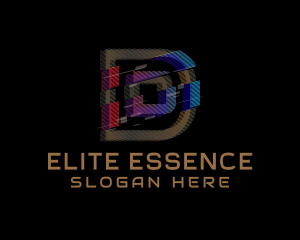 Game - Gradient Glitch Letter D logo design