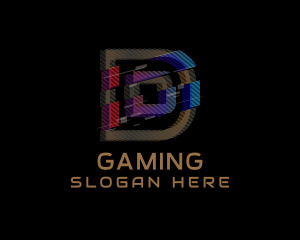 Blogger - Gradient Glitch Letter D logo design
