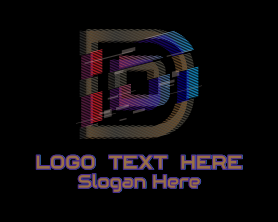 Youtube Channel - Gradient Glitch Letter D logo design