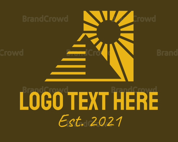 Golden Sunset Pyramid Logo