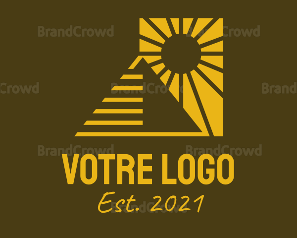 Golden Sunset Pyramid Logo
