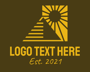 Desert - Golden Sunset Pyramid logo design