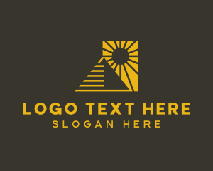 Travel - Golden Sunset Pyramid logo design