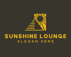 Golden Sunset Pyramid  logo design