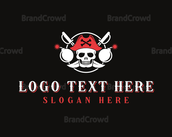 Pirate Skull Explosives Logo