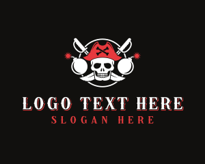 Melee - Pirate Skull Explosives logo design