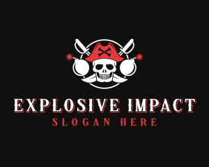 Pirate Skull Explosives logo design