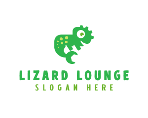 Lizard - Chameleon Lizard Repair logo design