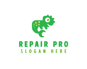 Chameleon Lizard Repair logo design