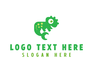 Reptile - Chameleon Lizard Repair logo design