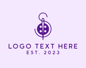 Dressmaker - Needle Button Letter S logo design