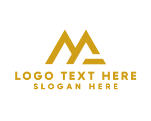 Mv - Modern Mountain Letter M logo design