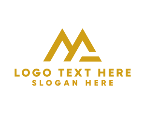 Tandem - Modern Mountain Letter M logo design