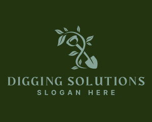 Landscaping Shovel Plant  logo design