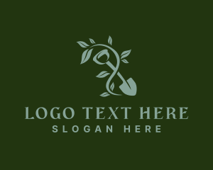 Landscaping Shovel Plant  logo design