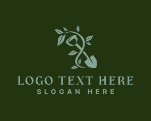 Landscaping Shovel Plant  Logo