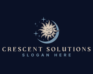 Crescent - Crescent Moon Sun logo design