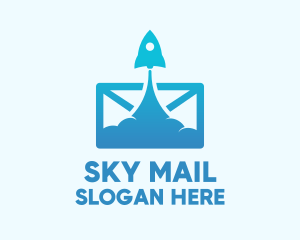 Mail Rocket Launch logo design