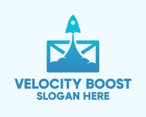 Mail Rocket Launch logo design