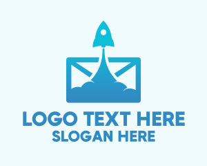 Instant - Mail Rocket Launch logo design