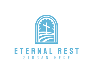 Cemetery - Crucifix Church Window logo design